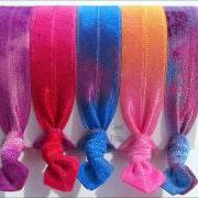 Hair Tie - Tie Dyed - The Tropical Collection - Set of 5 - Elastic Hair Ties