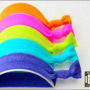 Hair Ties - The Neon Collection - Set of 5 - Elastic Hair Ties - Sweet Petites