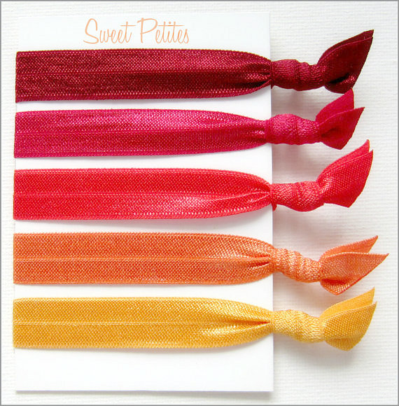 Hair Ties - Sunset Fade Collection - Set Of 5 - Elastic Hair Tie - Sweet Petites