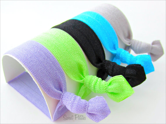Hair Ties - Set Of 5 - Doubles As Bracelet - High Voltage Collection - Elastic Hair Ties - Mane Accessory