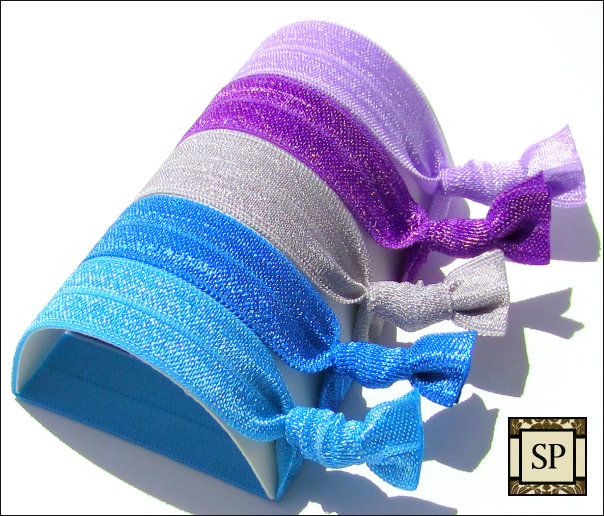 Hair Ties - Lavender Breeze Collection - Set Of 5 - Elastic Hair Ties - Sweet Petites