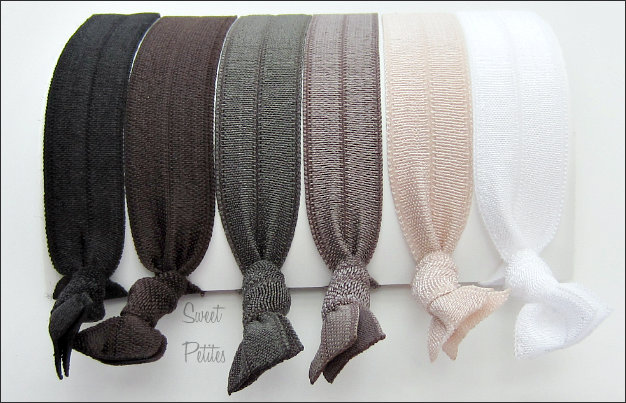 Hair Ties - Set Of 6 - Ultimate Neutrals Collection - Elastic Hair Ties ...